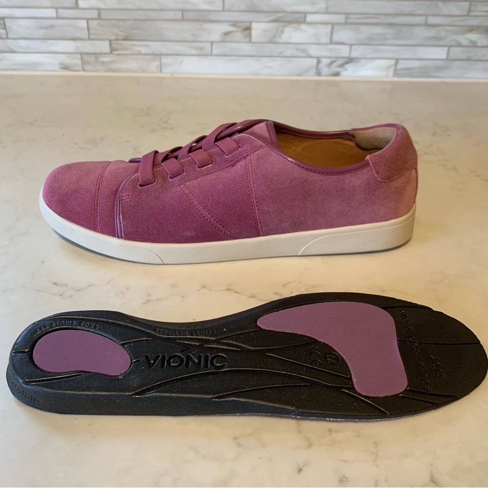 Vionic Lavender Rose Suede Sneakers size 9.5 - Picture 14 of 15